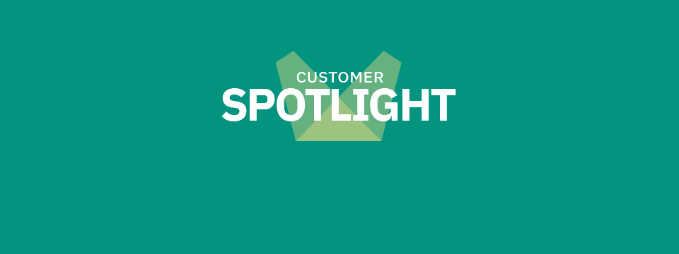 Customer spotlight graphic with Visiopharm logo and text.